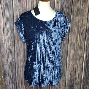 NWT top short sleeves velvet blue size xl